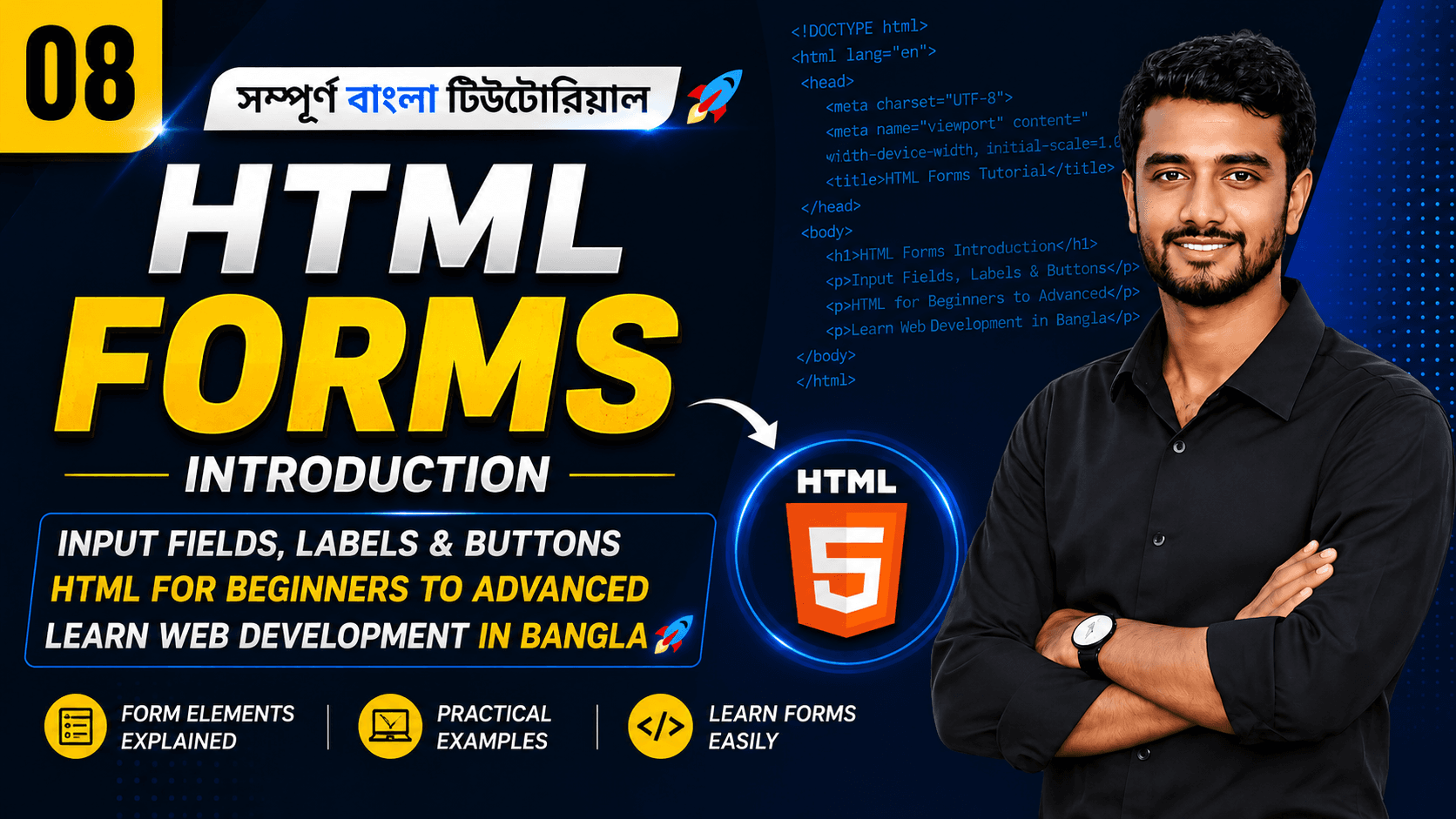 HTML Forms Introduction: Input Fields, Labels & Buttons | HTML for Beginners to Advanced